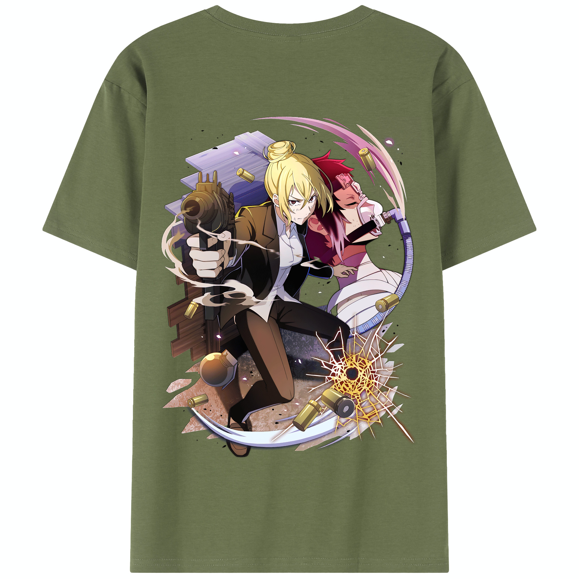 （画像用） 文豪ストレイドッグス Bungo Stray Dogs 綿100％半袖Tシャツ（背面プリント）